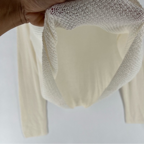 Soma WKND Intimates Eco Yarn Boatneck Long‎ Sleeve Ivory Sweater Open Knit Soft - Picture 9 of 12